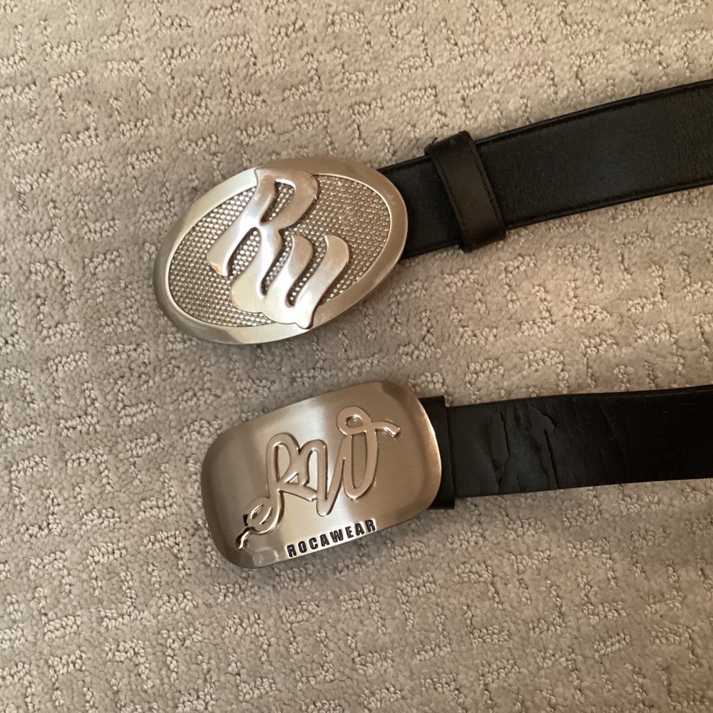 Jay Z Rocawear black leather buckle belt